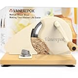 vanerepok Manual Bread Slicer for Homemade Sourdough Bread Versatile Hand Crank Bread Slicer for Sourdough Crusty Bread Etc Stainless Steel Slicers Adjustable Width for Homemade & Commercial Use