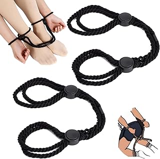 2 Bondage Seil Set für Handgelenke und Knöchel, Einstellbares BDSM Fesseln und Bondage Rope, BDSMS Fesseln Hand und Fuß Handschellen für Paare (noir)