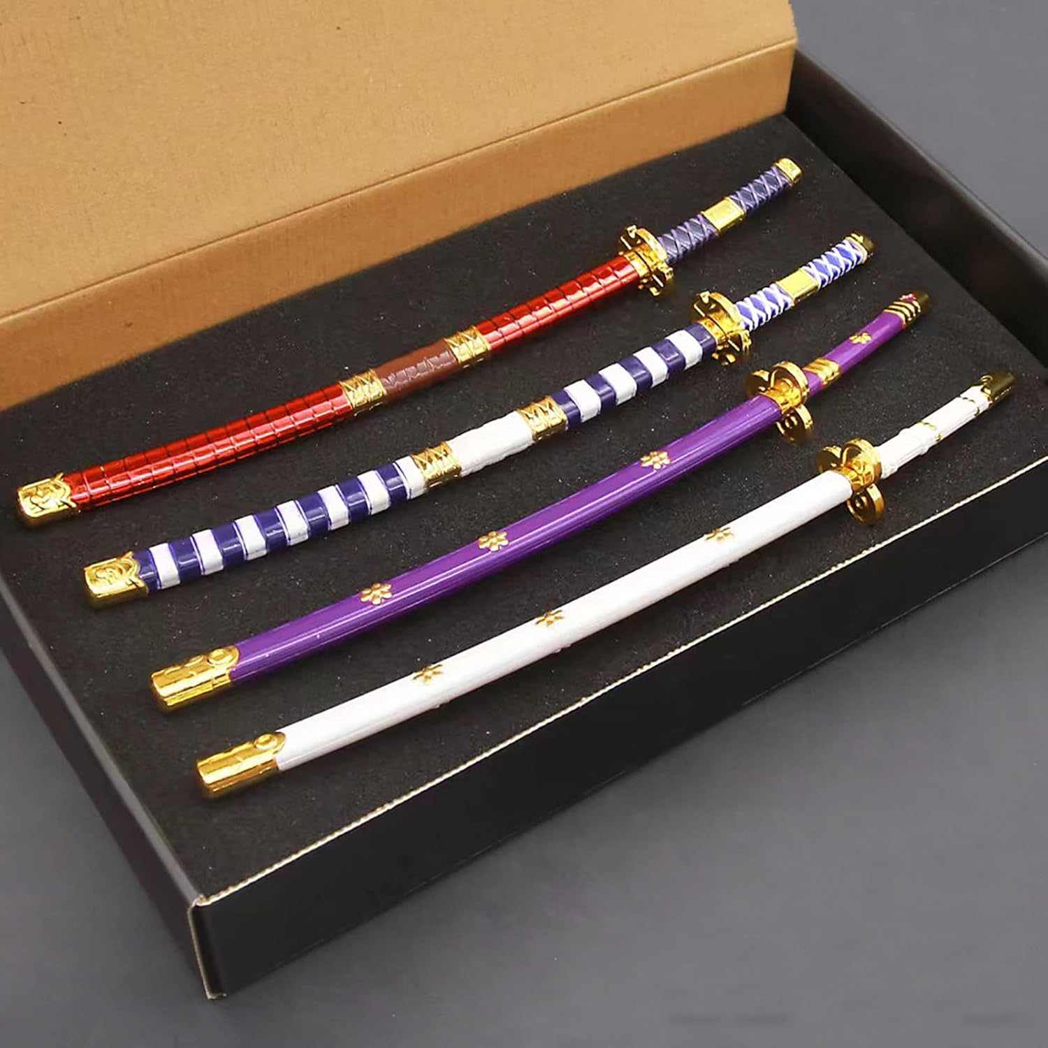 Miniatura 3 de Espada samurái Zoro de 10 pulgadas, anime Roronoa ShusuiWado IchimonjiKitetsuYubashiri Sword Mini Metal Katana Collection Gift