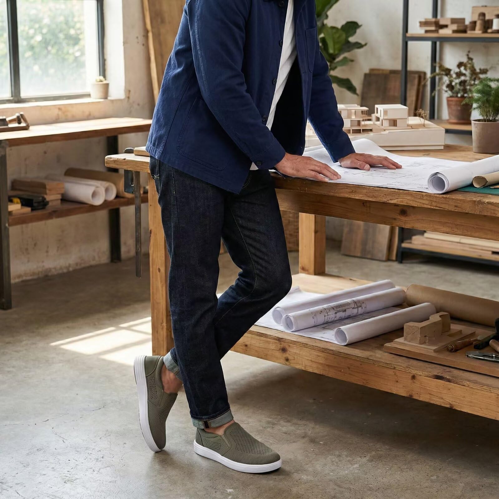 Zapatos Slip-On Hombre - Calzado Ultraligero de Malla Transpirable, Playa y Tiempo Libre