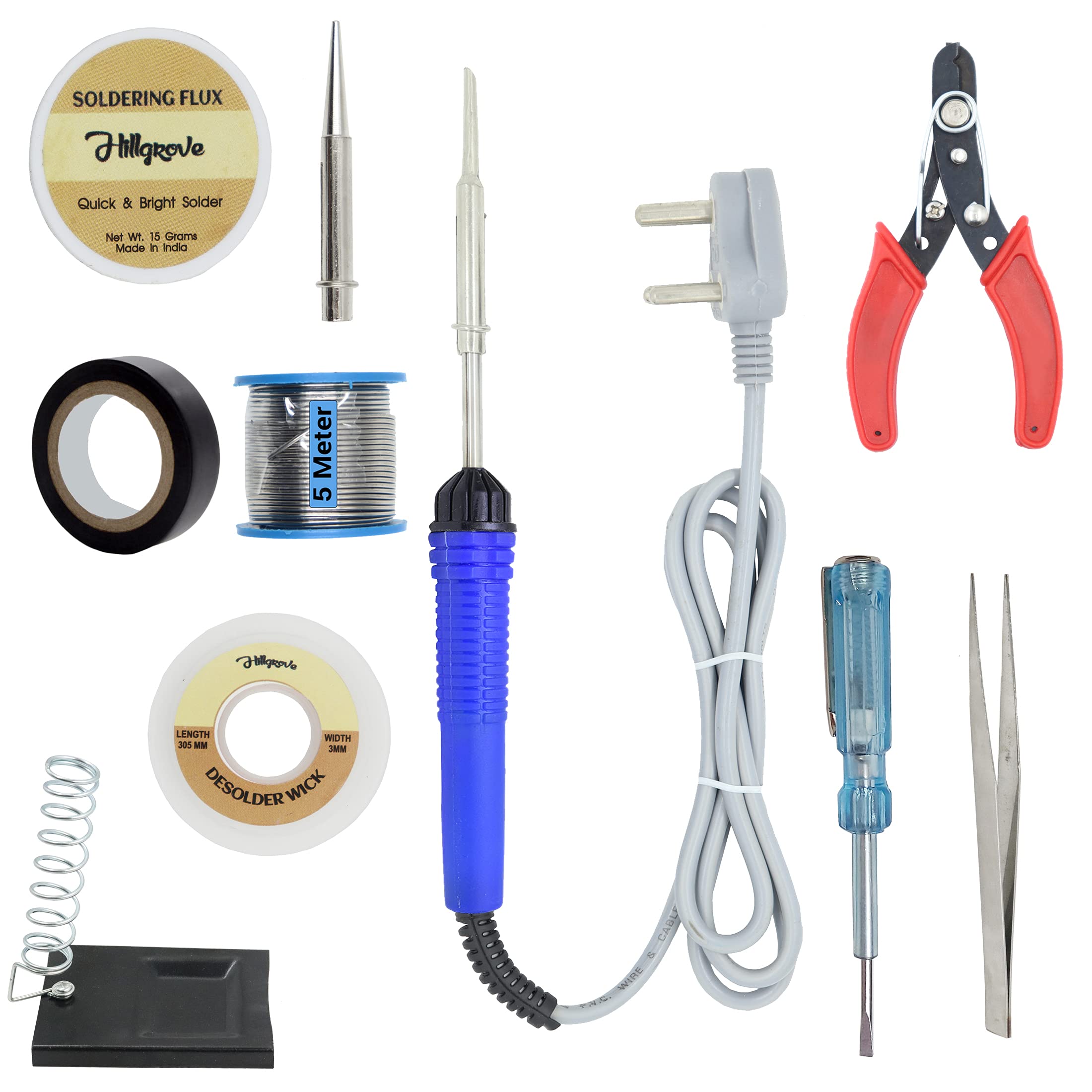 Hillgrove Electronic 10in1 Mobile Soldering Iron Equipment Tool Machine Combo Kit Set with Flux Paste and Wire 25 W Simple (Flat, Pointed Tip) (B09GG2JT6J) Amazon Price History, Amazon Price Tracker