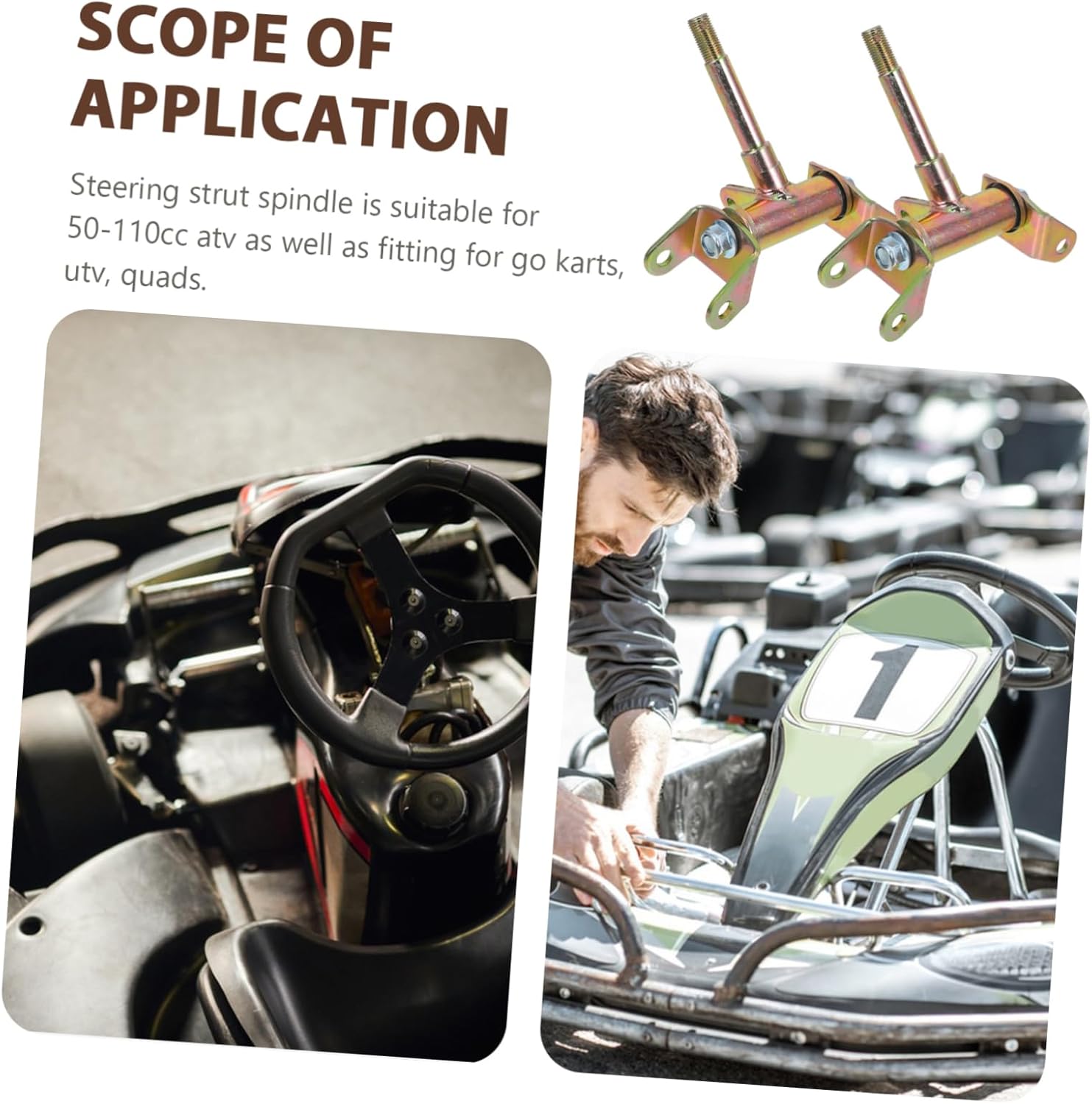 Alipis 2pcs Steering Spindle Replacement for and Atv Design for Enhanced Stability Easy Installation for Utv and Quad Models