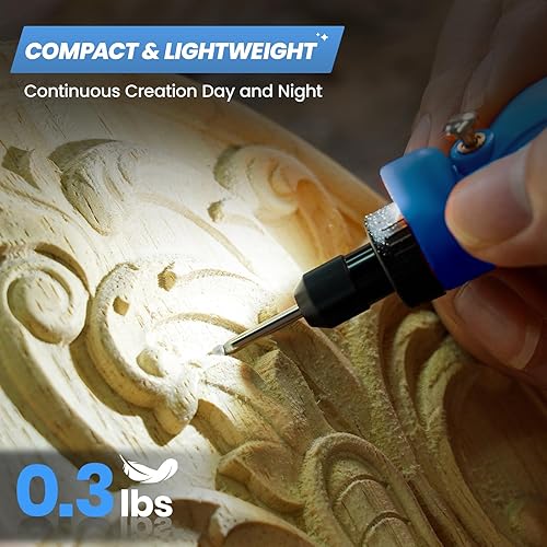 Vista 26 de HARDELL Mini herramienta giratoria inalámbrica, kit de herramientas rotativas recargables de 5 velocidades de 3.7 V con 61 accesorios, carga USB