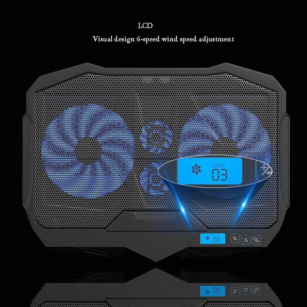 Podstawka Chłodząca Stabilny Podkładka Chłodząca Do Laptopa Z 2 Regulowanymi Wysokościami, Czterema Wentylatorami I Portami USB Odpowiednia Laptopów 12"-17" Cichy Biurko