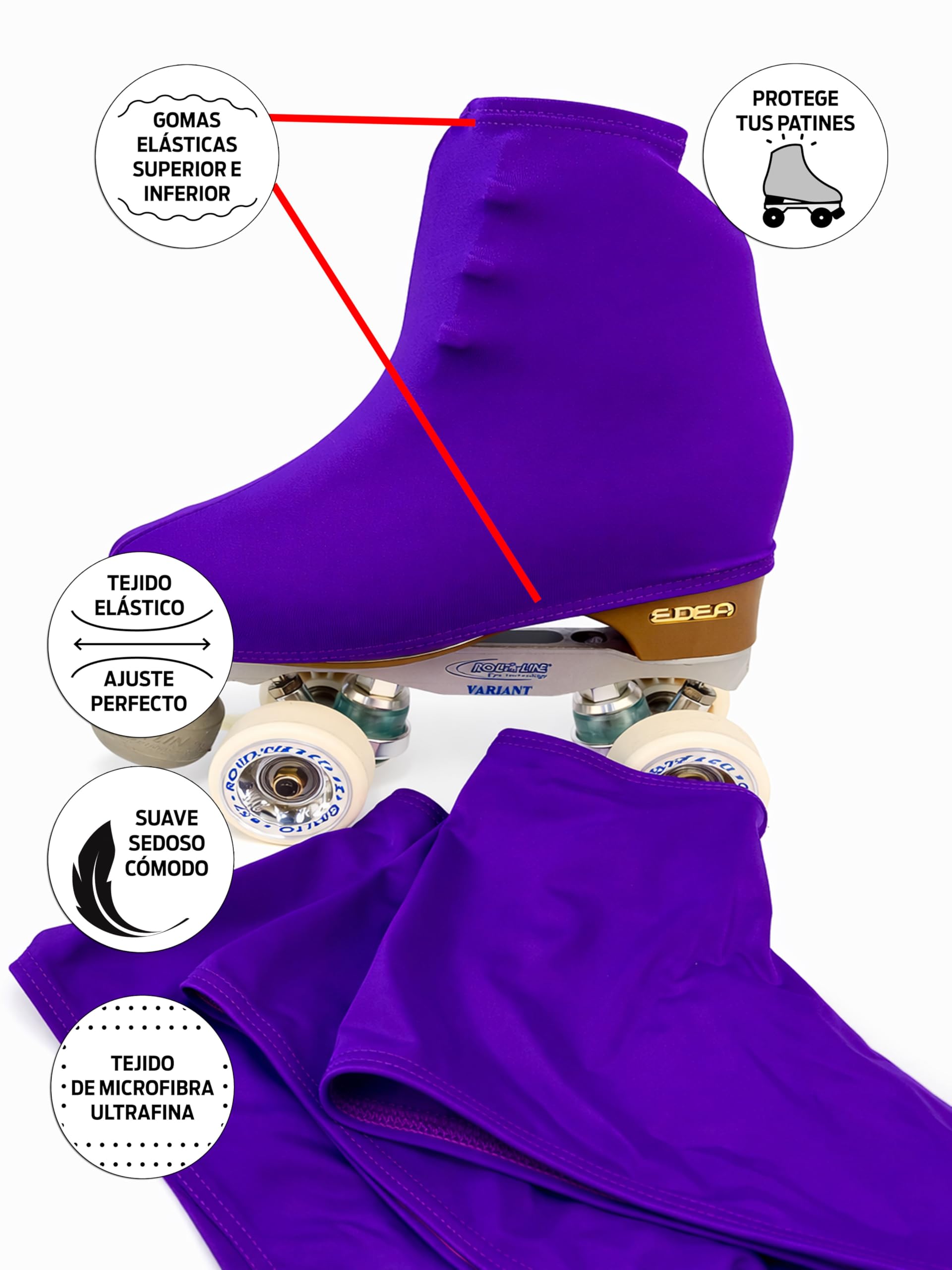 CRLSPORT Cubre patín para niña y mujer, Funda PatinSkate 180 Densidad Talla Universal Lila Oscuro