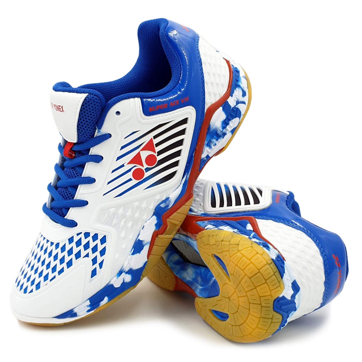 Yonex SuperAce Light Badminton Shoes - White Blue - 8 : Amazon.in