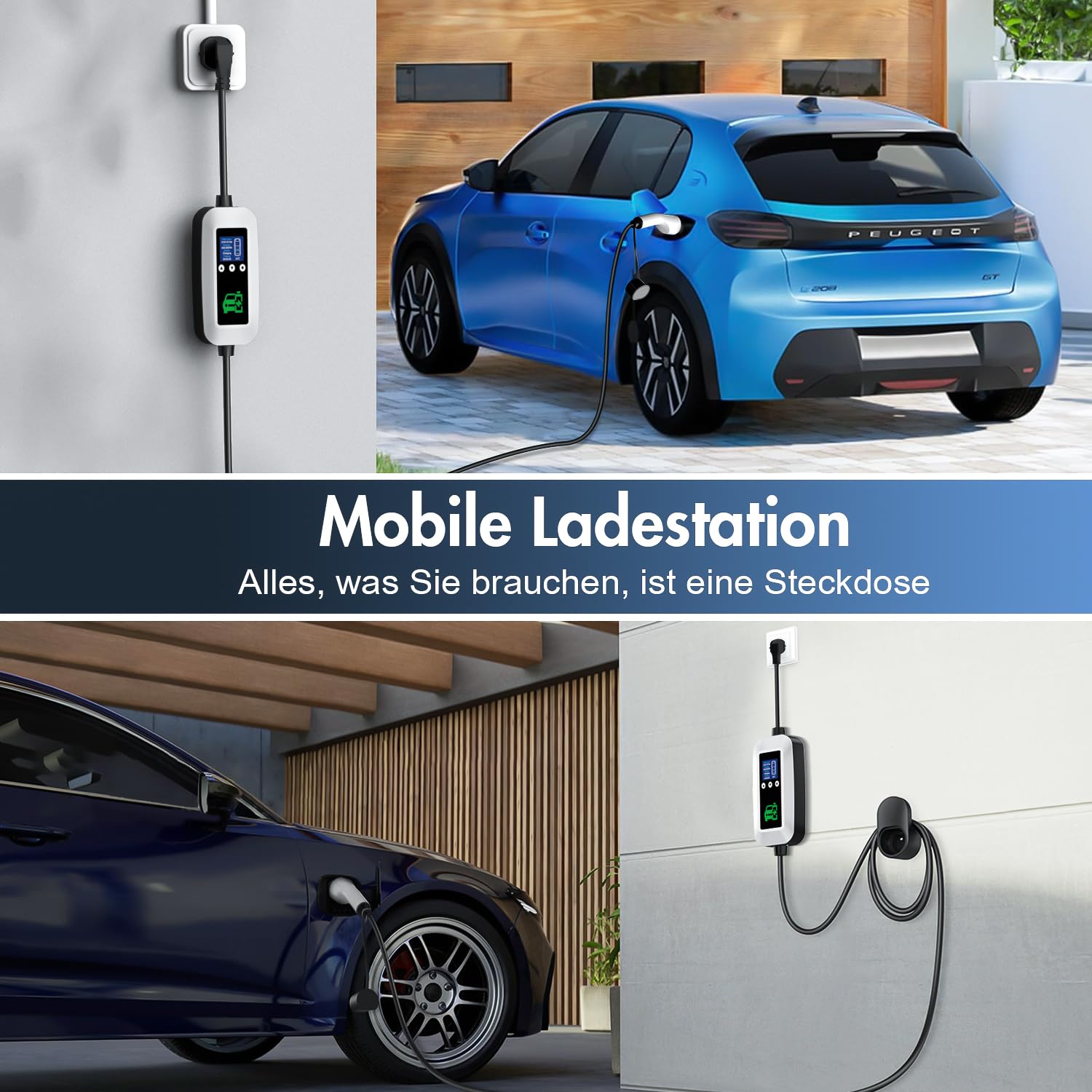EV Ladekabel Typ 2 3.68kW, [6m, 16A, 1-Phasig],Ladekabel elektroauto typ 2 mit Steuerbarer Digitalanzeige und 0-12h Zeitverzögerung,Tragetasche und EV-Ladegeräthalterung für Allen PHEV und EV