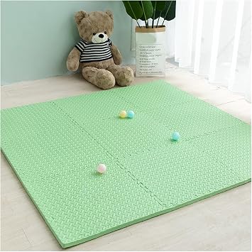 100pcs/96sq.ft Interlocking Carpet Tiles EVA Floor Mat Tiles 30x30cm Foam Square Puzzle Mat,Green