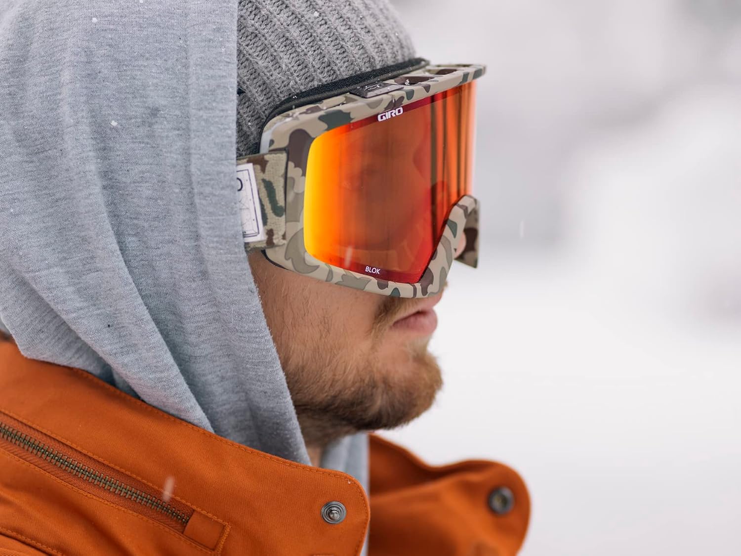 Giro Blok Ski Goggles - Snowboard Goggles for Men & Youth - Black Wordmark Strap with Vivid Ember Lens - Image 5