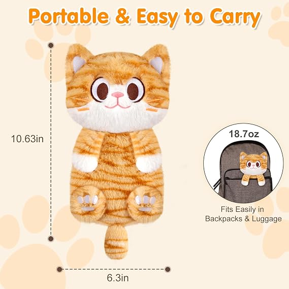 SuzziPad Orange Cat Microwavable Heating Pad Plush, 6.3 X 10.6, 1.2 Lb