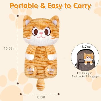 SuzziPad Orange Cat Microwavable Heating Pad Plush, 6.3 X 10.6, 1.2 Lb