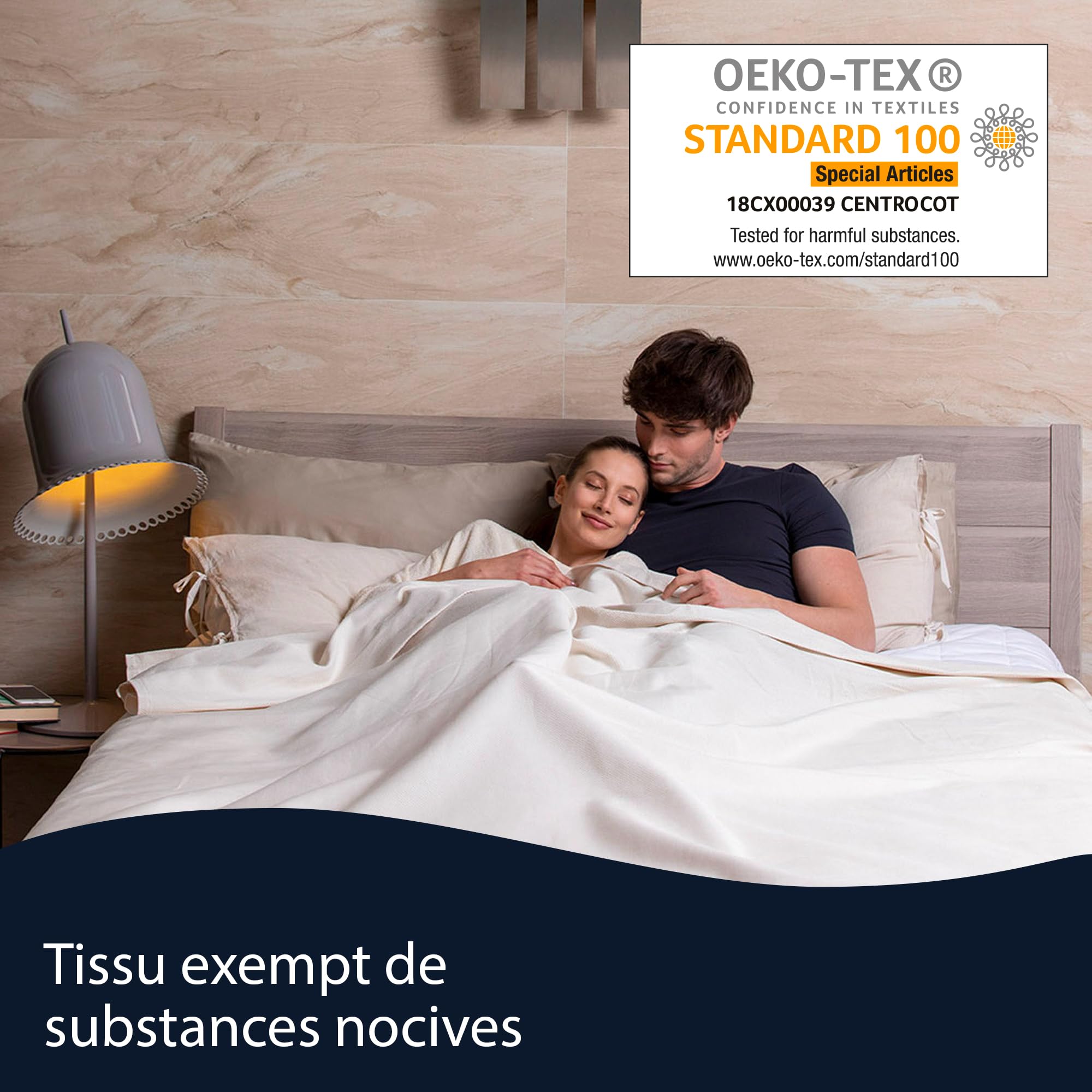 Imetec Surmatelas Chauffant 1 Place Adapto, 150x80cm - 6 Températures, Tissu 100% Coton, Chauffage Rapide, Température Constante, Personnalisée - Chauffe-Lit Electrique Double Commande, Simple