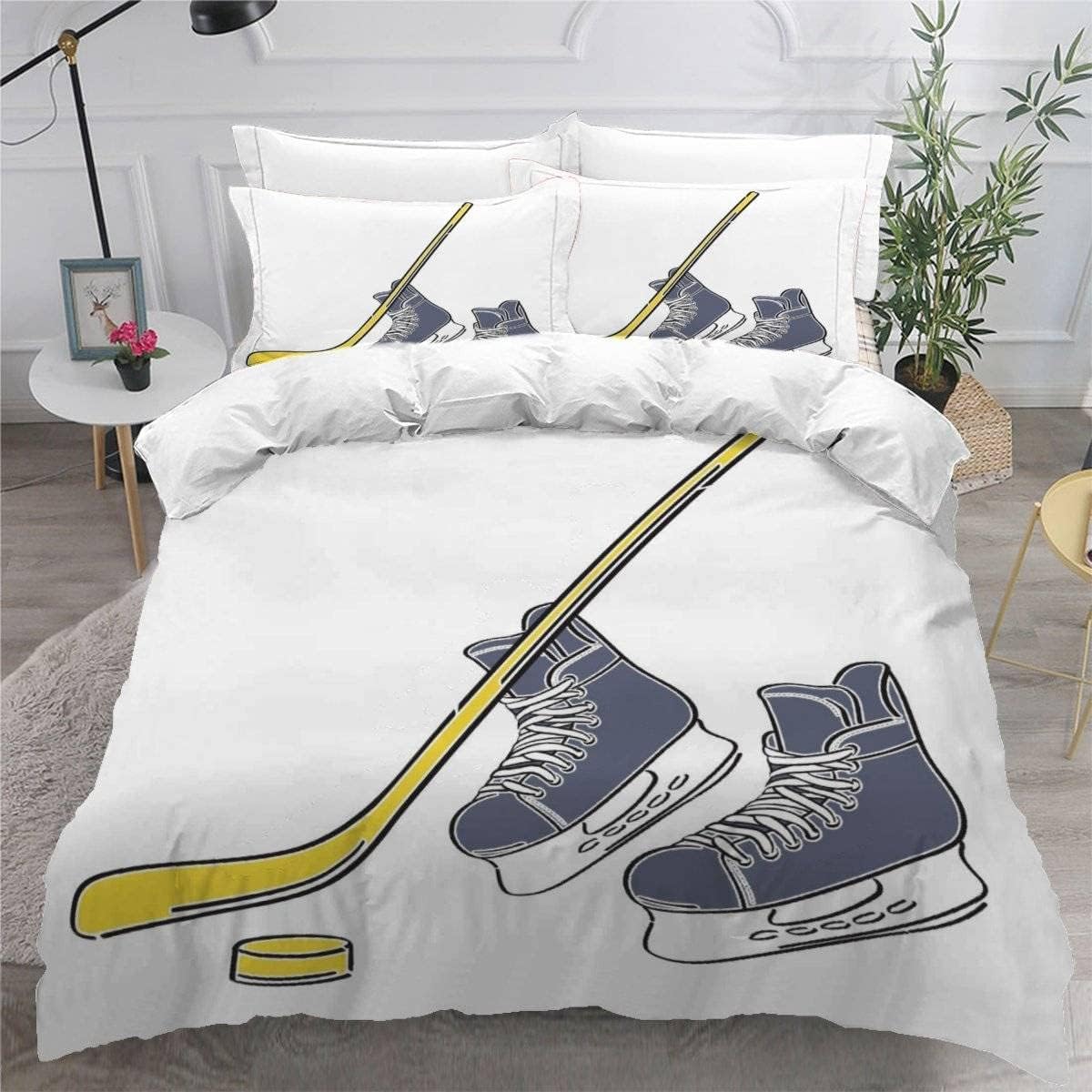 Housse de couette hockey imprimée 3D idéale pour une chambre d'adulte moderne