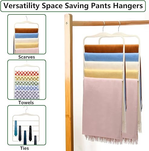 Miniatura 6 de Organizadores y almacenamiento de armario, perchas mágicas para pantalones que ahorran espacio, perchas de terciopelo para organización y
