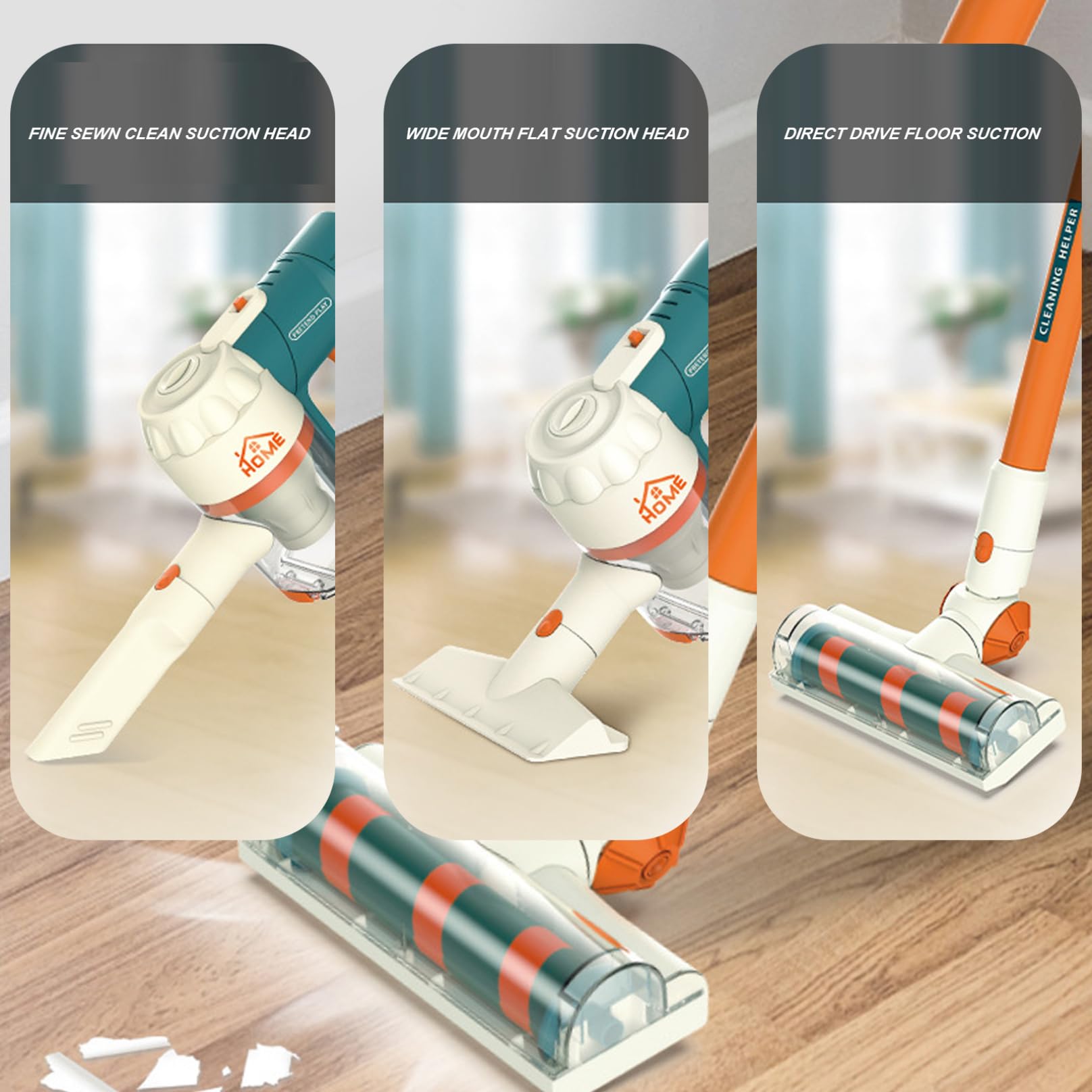 Aspirapolvere per bambini senza fili Aspirapolvere per bambini da appendere alla parete Batteria Realistica funzionante alimentato interattivo Legame genitore-figlio Set per la pulizia del bambino