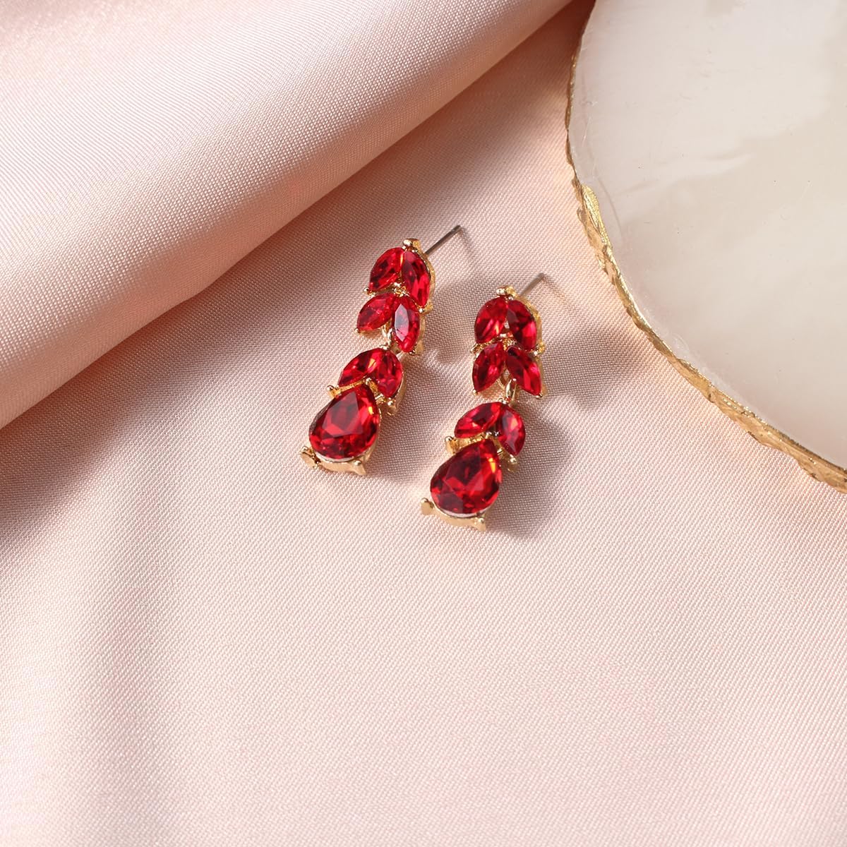 Rhinestone Teardrop Dangle Earrings Sparkle Crystal Bridal Earrings for Brides Bridesmaides Earrings for Women Wedding Pageant Prom - Image 5