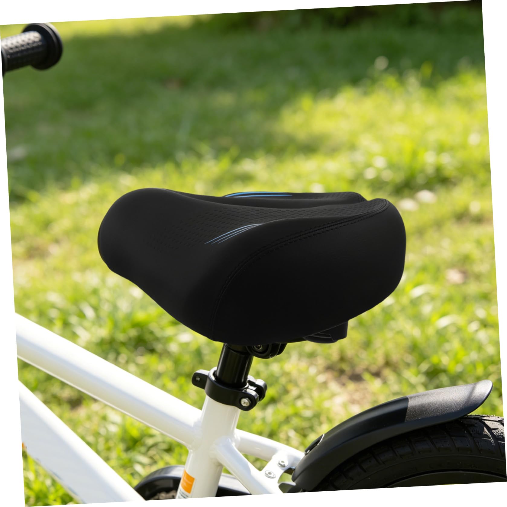 SHINEOFI Sella Bici senza Naso Extra Larga Imbottita per Uomo e Donna | Seduta Ergonomica Ventilazione Cava, Base Allargata, Plastica Pu e Metallo, per Bici da Città e Fuoristrada
