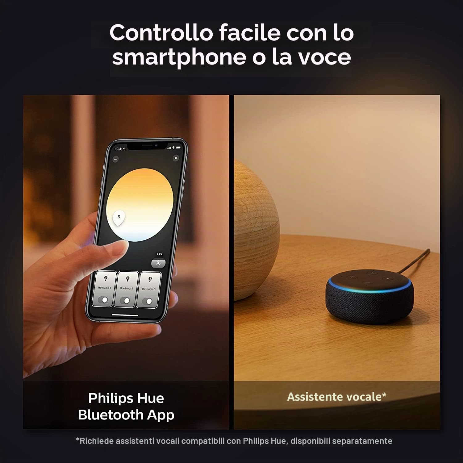 Philips Hue Enrave, Plafoniera Smart LED, Media, Nero | Luce bianca da calda a fredda, 19.2 W, Controllo vocale e via Bluetooth, Telecomando Dimmer Switch incluso, Smart Home