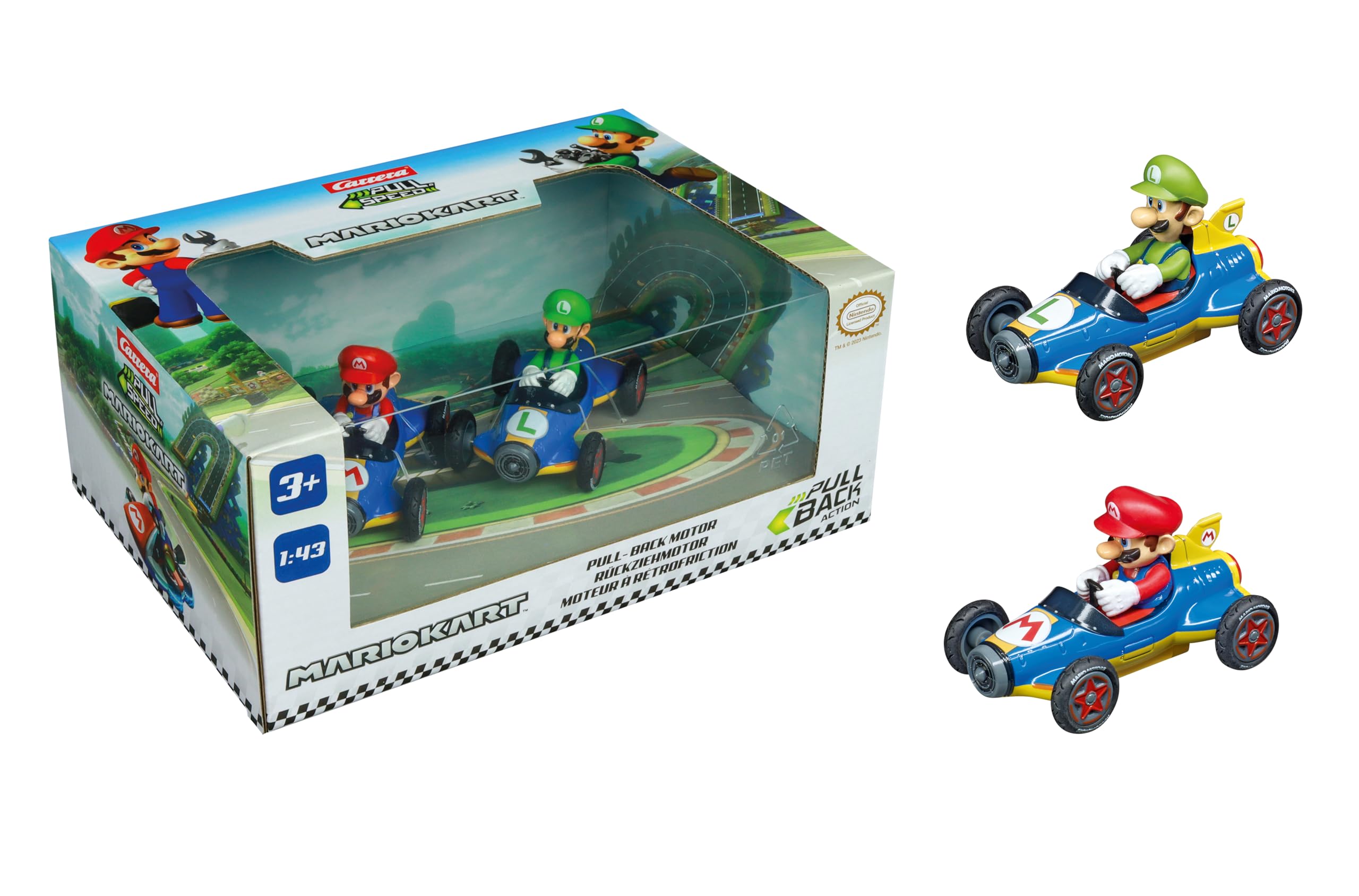 Carrera Pull & SPEED I Mario Kart - Mach8 Twin Pack I For Boys and Girls from 6 Years & Adults