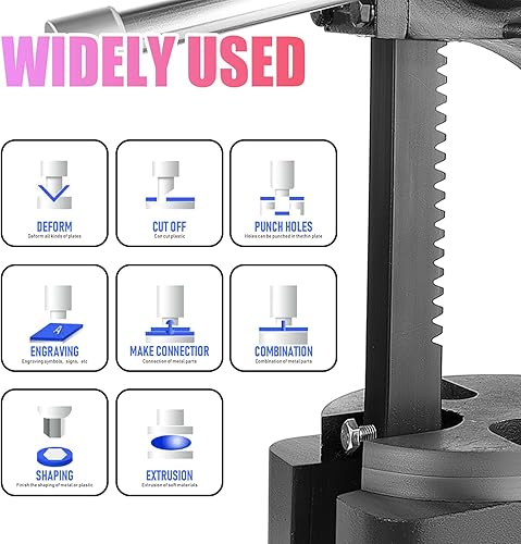 Vista 24 de Prensa de eje de 1 tonelada de alta resistencia, prensa de eje manual, altura máxima de 5.5 pulgadas, prensa de escritorio de hierro fundido