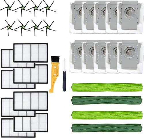 LOTIN Kit de piezas de repuesto compatible con aspiradora Roomba serie S9 (9150), s9+(9550), s. Paquete de 2 cepillos de goma multisuperficie, 8