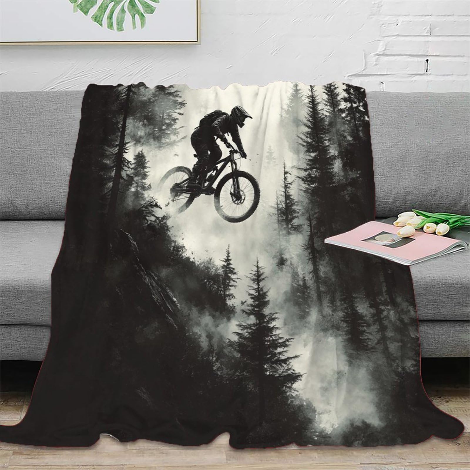 Couverture Anti-Bouloche MountainBikeJump Chaude pour Étudiant