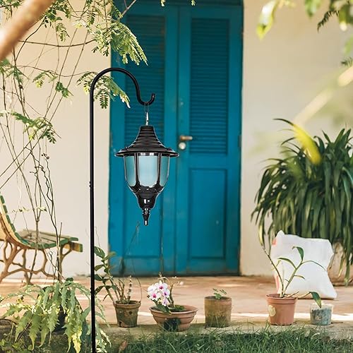 Miniatura 3 de GOFORWILD Paquete de 2 ganchos de pastor ajustables, 49 pulgadas de alto, gancho de jardín de metal de alta calidad para exteriores, plantas