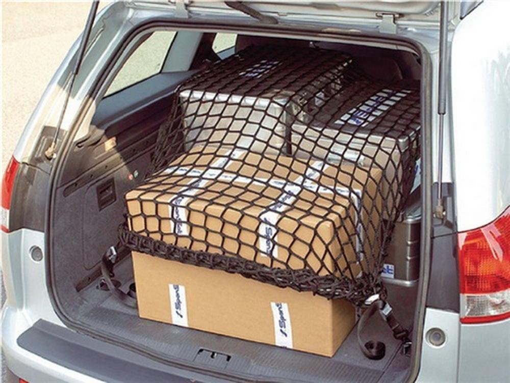 Sicherungsnetz 1,3 x 1,6m schwarz mit 4 Zurrgurten