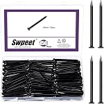 Swpeet 150Pcs 2" Black Hardware Nails Assortment Kit, Steel Nail, 3.3x50mm Galvanized Nails, Small Nails, Finishing Nails, Wall Nails, Wood Nails, Nails for Concrete Brick