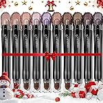LUXAZA PRO Plum Eyeshadow Stick Makeup Set 10PCS, Neutral Shimmer And Matte Cream Eye Shadow Palette, Metallic Bronze Smoky Eyeliner Brightener Crayon Pencil Kit, Ideal Gift for Women -Lilac Brown