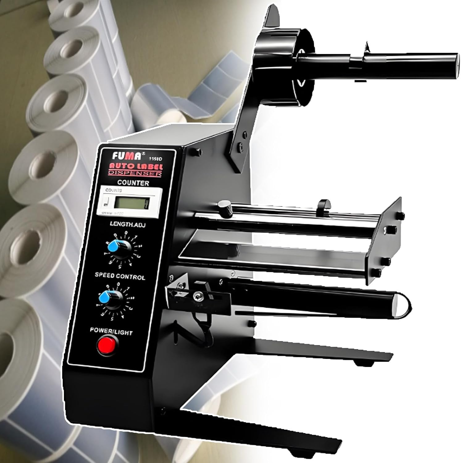 Adjustment Automatic Label Dispenser, Auto Counting 0-999999 Automatic Label Stripper Label Separating Machine,for Label Length: 3-150 Mm,Width: 4-140 Mm (Fiberoptic)