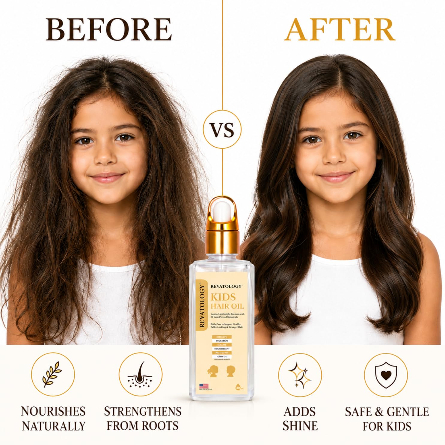 REVATOLOGY Kids Hair Growth Oil for Babies and Toddlers, 26 Botanicals