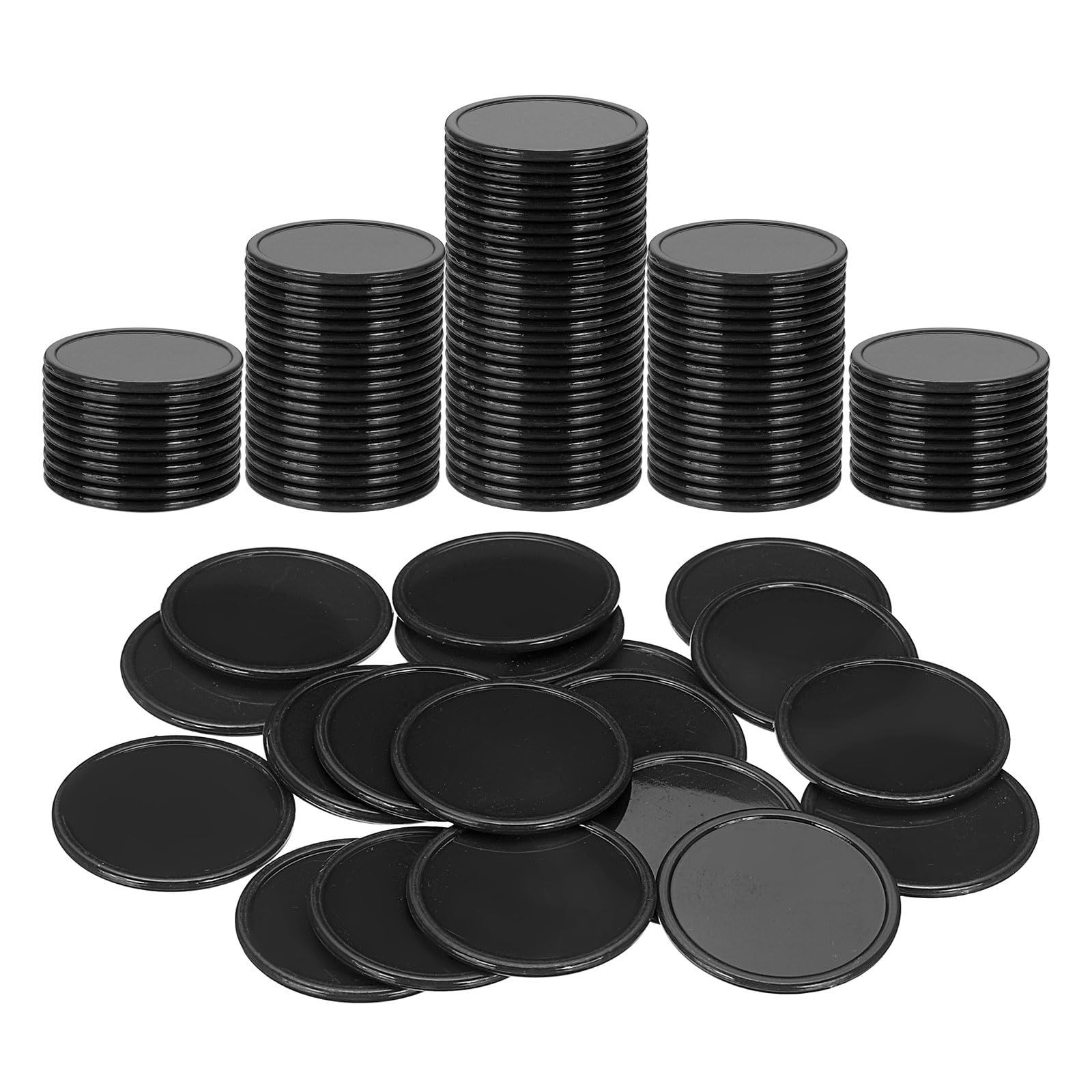 sourcing map 50Pcs 1.5 Inch Plastic Poker Chips, Mini Bingo Chips Learning Counters Counting Counters Disks Markers Opaque Game Tokens for Game Play Math Counting, Black