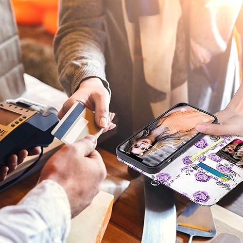 Miniatura 7 de ULAK Compatible con iPhone 14 Estuche tipo cartera para mujeres, cubierta tipo cartera de PU de primera calidad con soporte para tarjetas, estuche