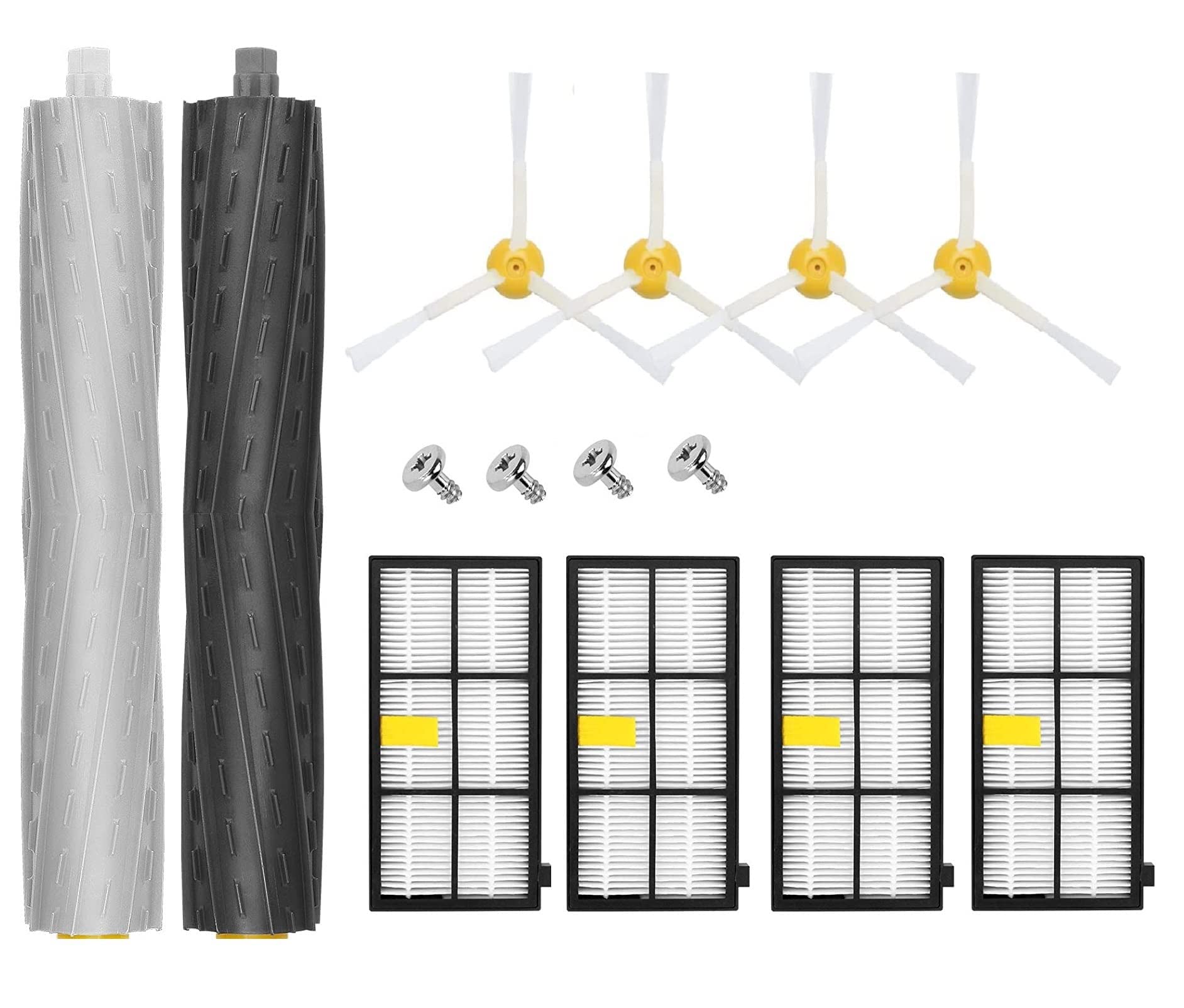 MAKINGTEC Vacuum Pad Replacement Parts Kit for Robot Roomba 800 and 900 Series, sweeping Robot Accessories Adapted to Robot 800 860 870 880 980 Main Brush Rolling Brush Side Brush Filter