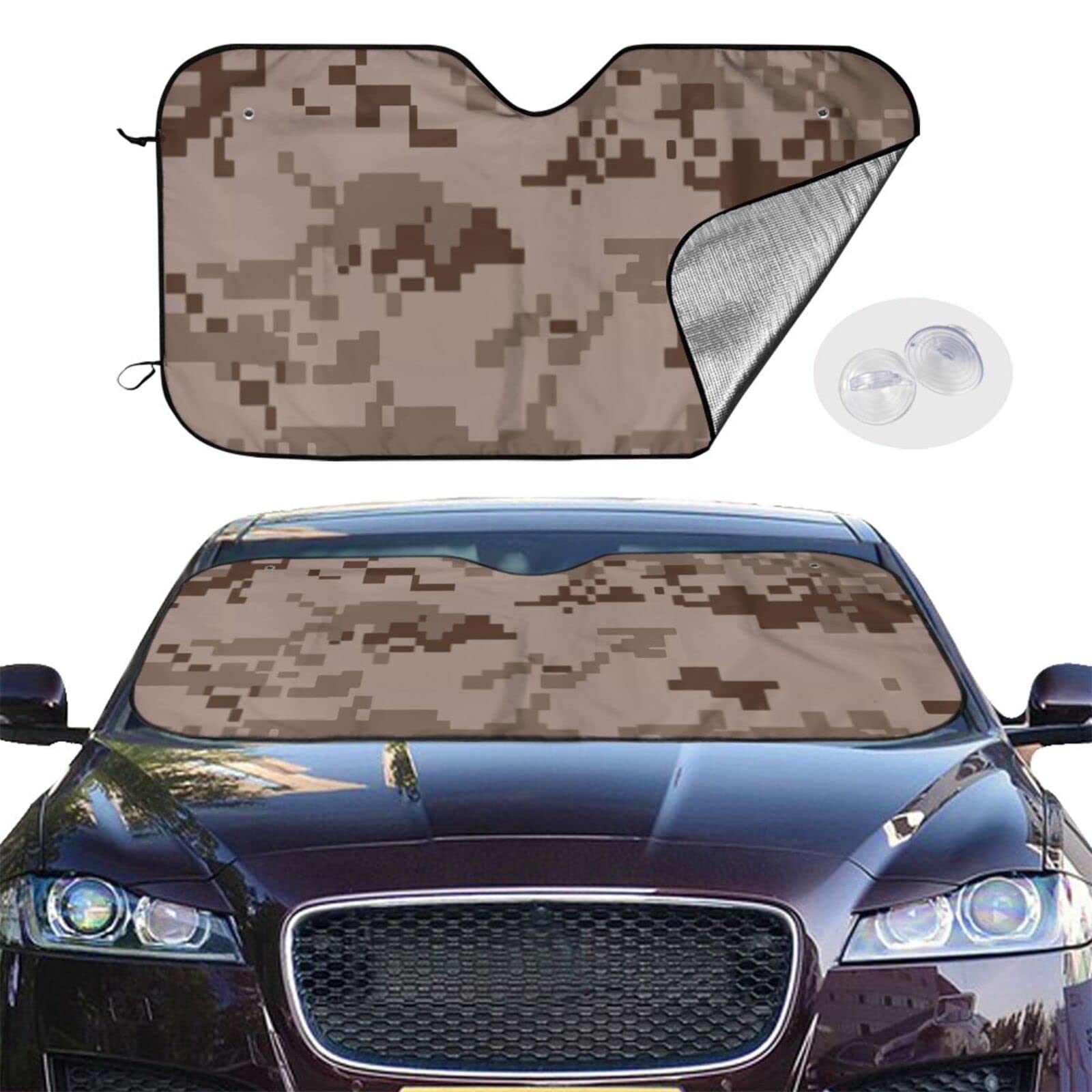 Desert Army Camouflage Car Sunshade Cover Automobile Windshield Foldable Sun Visor Apply for Van Truck Trailer