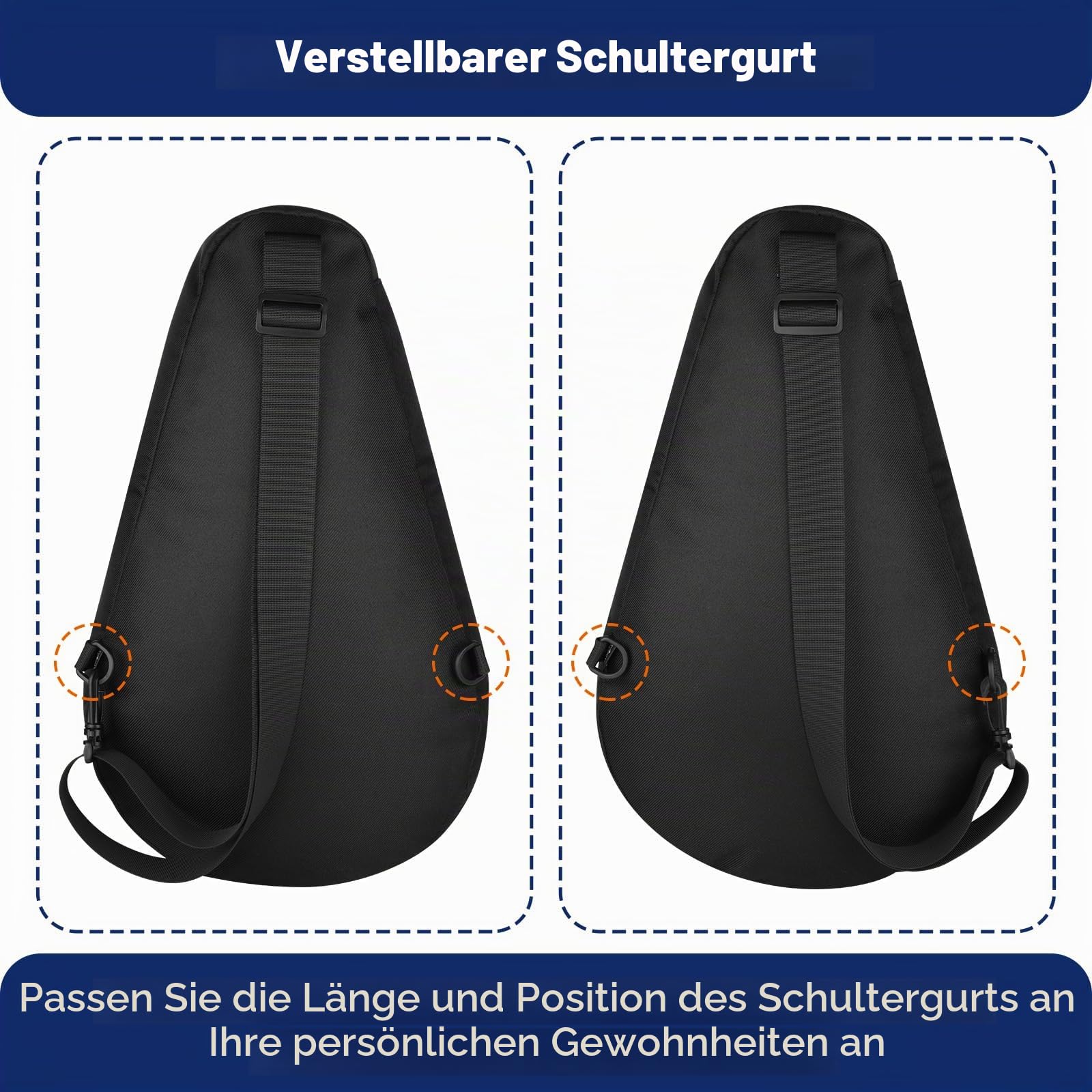 Cosmos Padelschlägertasche Pickleball Paddelschlinge Rucksack Padelschläger Aufbewahrungstasche Padel (Paddel Tennis) Ausrüstung Tragetasche mit Netztasche für 2 Paddel, Ball, Wasserflasche & Zubehör