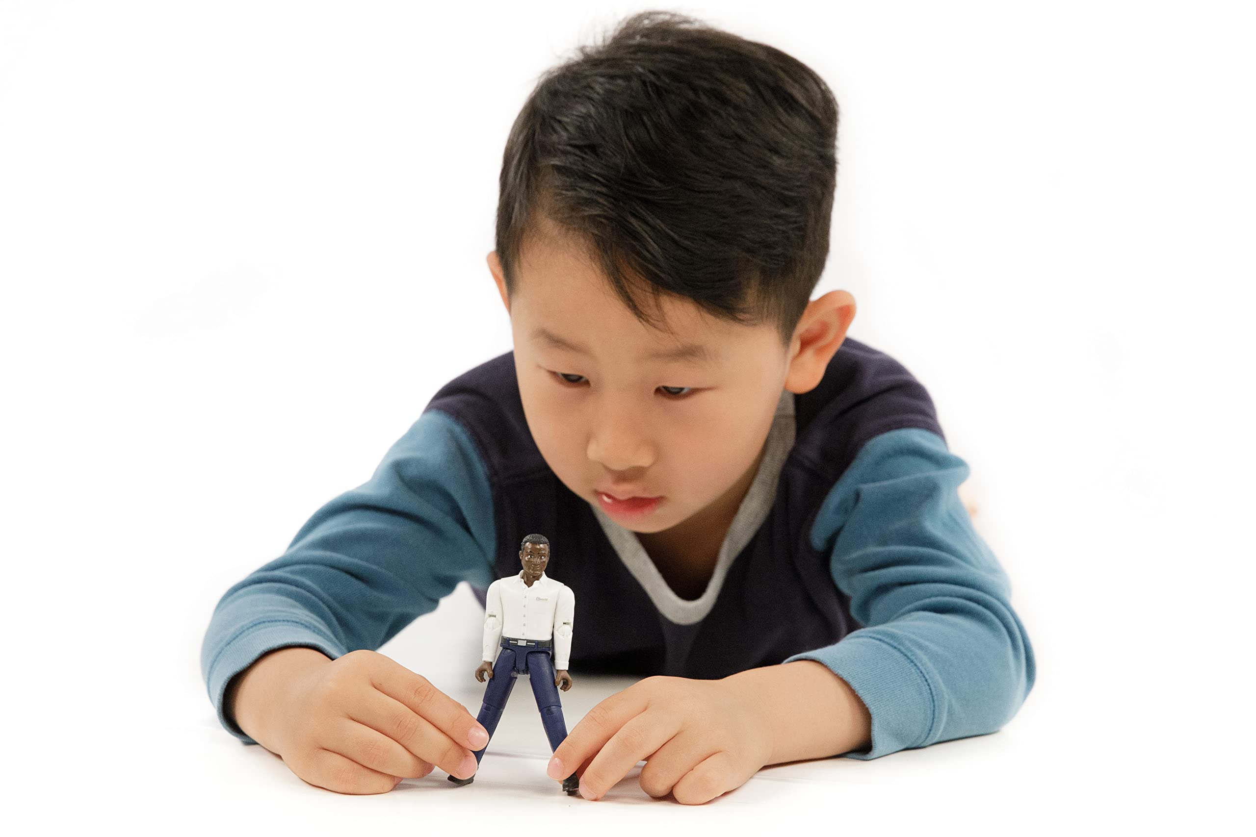 Bruder 60004 Man Figure - Dark Skin & Dark Blue Jeans 1:16 Scale Toy Worker Compatible with All Vehicles & Playsets - Image 3