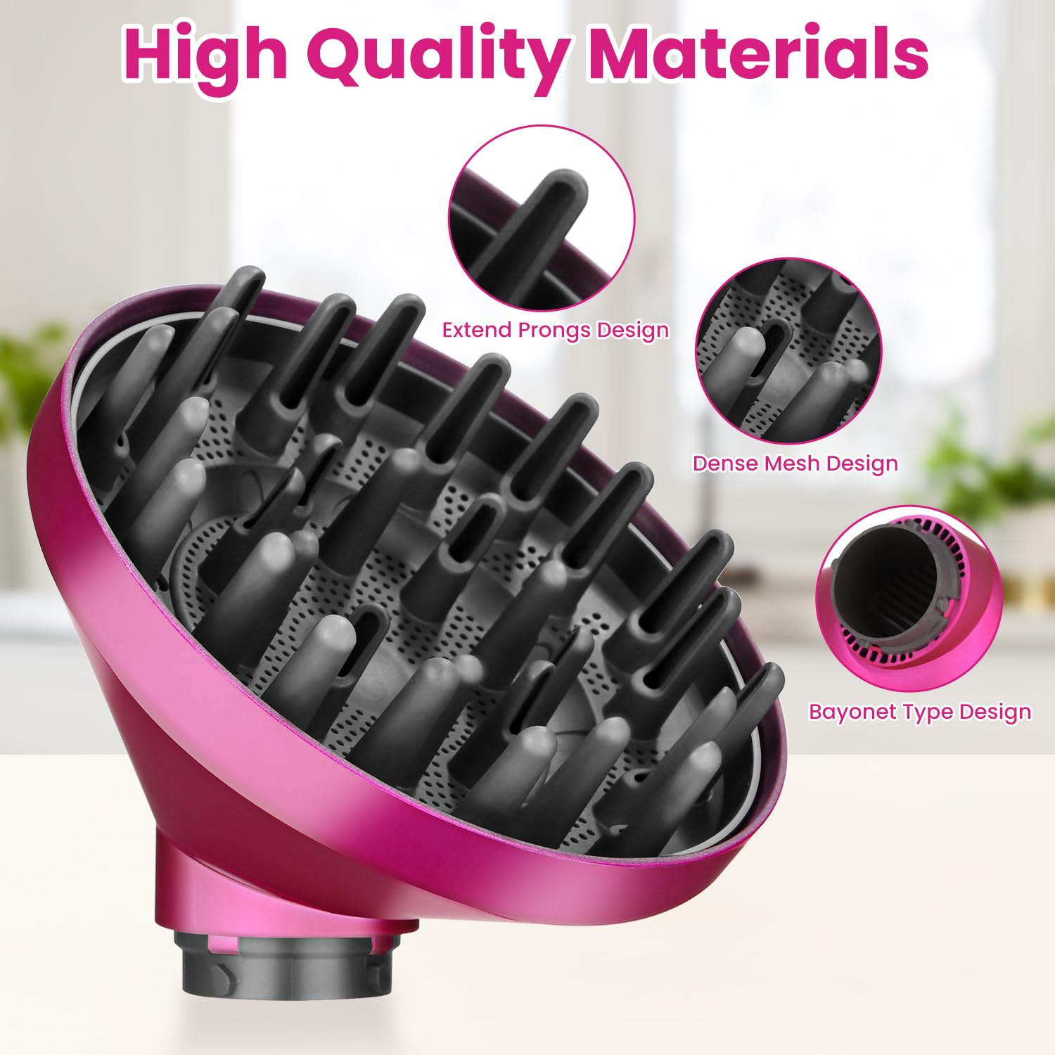 Diffusore per Dyson Airwrap HS01 HS03 HS05, diffusore per capelli ricci, ugello diffusore portatile per capelli, conversione per Airwrap Curling Styler in un asciugacapelli, rosso rosa