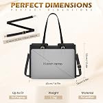 RAINSMORE Sacs pour ordinateur portable pour femmes 15.6 1 cm PU Sacs de rangement en cuir Sacs à main pour femmes