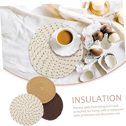 Miniatura 3 de 3 manteles individuales de algodón tejido, alfombrillas de algodón para escritorio, tapete decorativo para mesa de comedor, tapete decorativo para