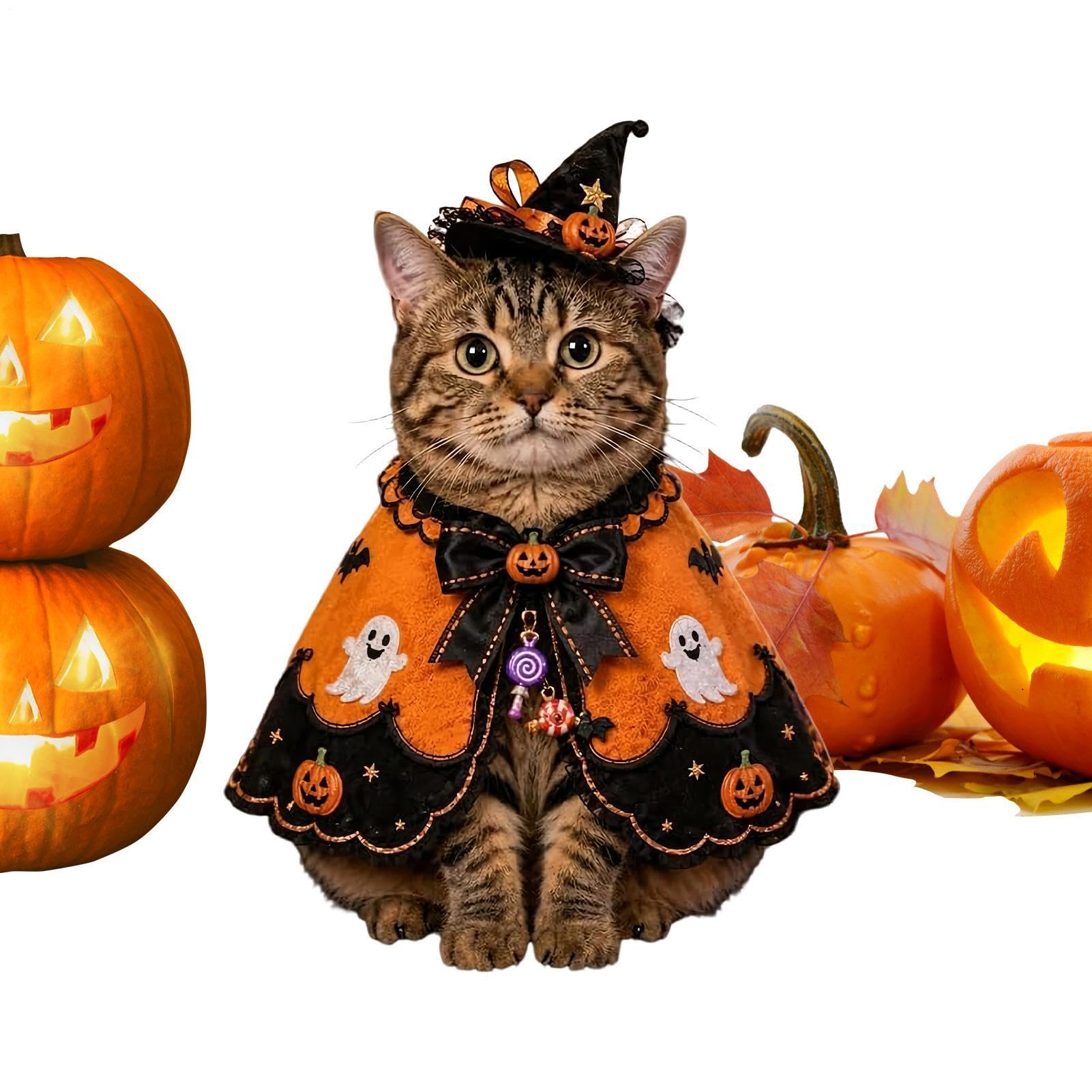 Capa de Halloween para gatos y accesorio de cosplay para gatitos en fiestas de casa