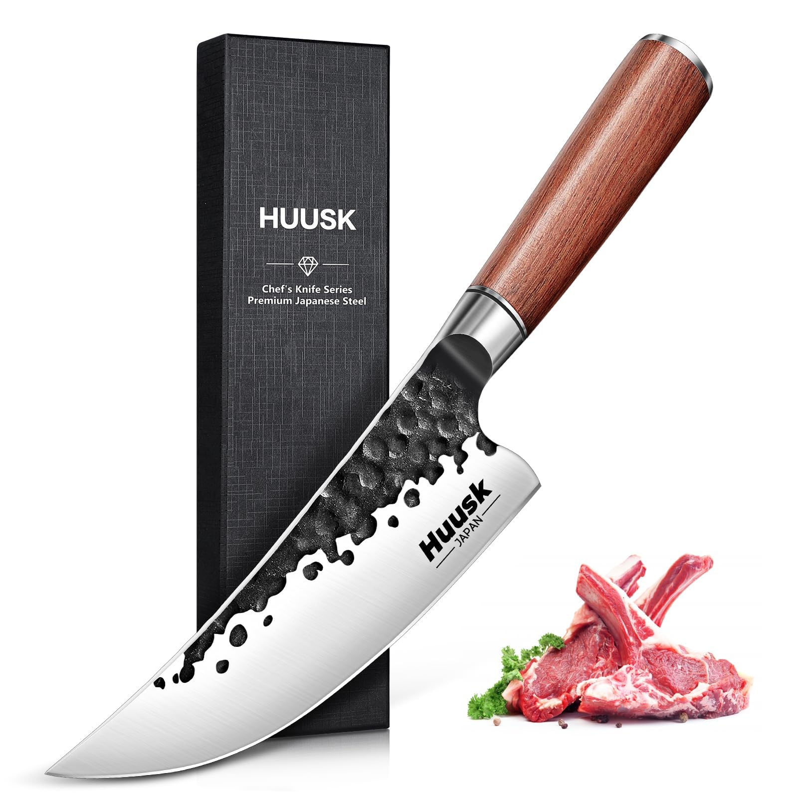 Huusk Japanese Butcher Knife for Meat Cutting- Skining Knife for Processing