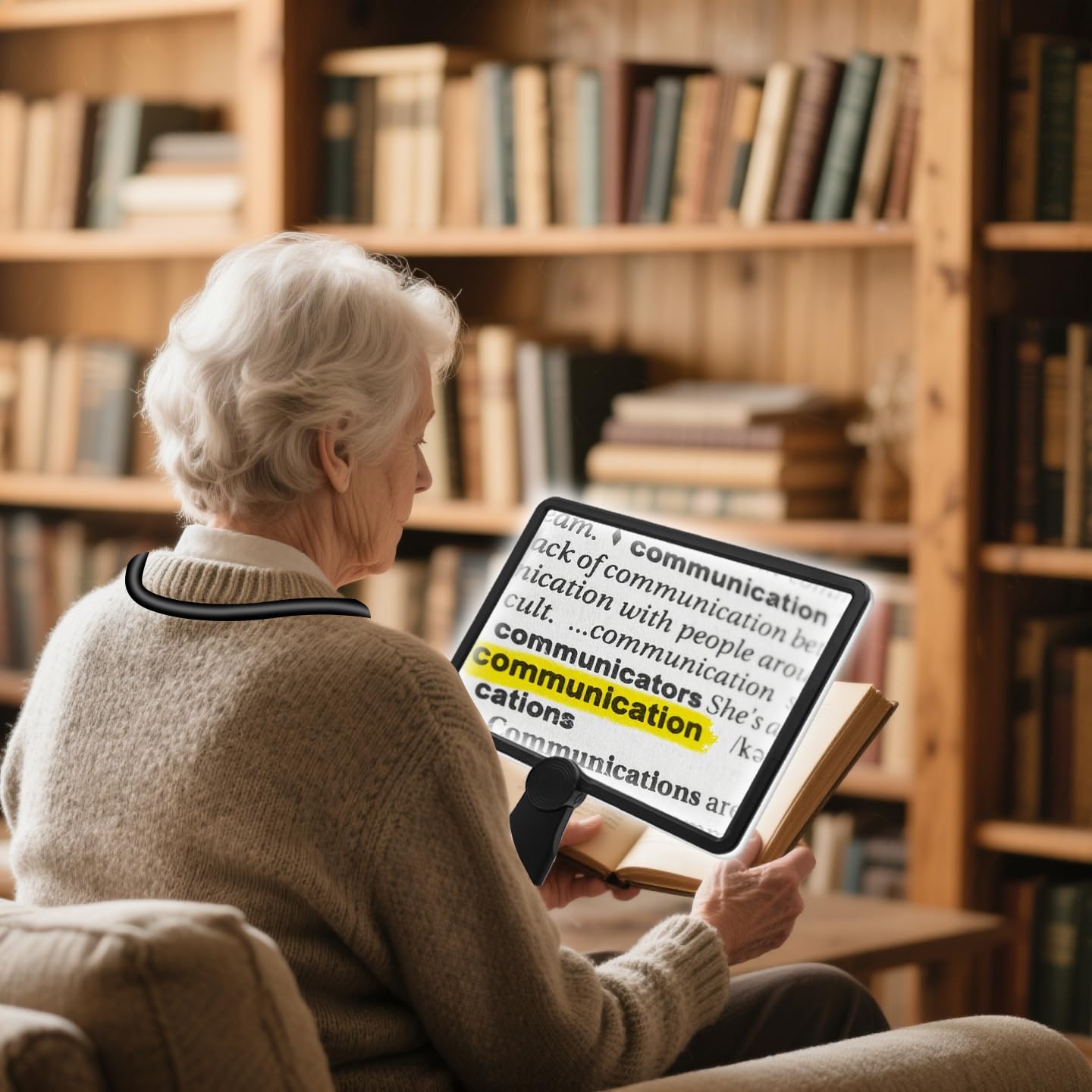 10 lupas grandes para leer con luz, lupa de página completa con brillo ajustable, 50 luces LED para leer, usar el cuello, lupas de lectura para personas mayores, bordado, tejido, baja visión