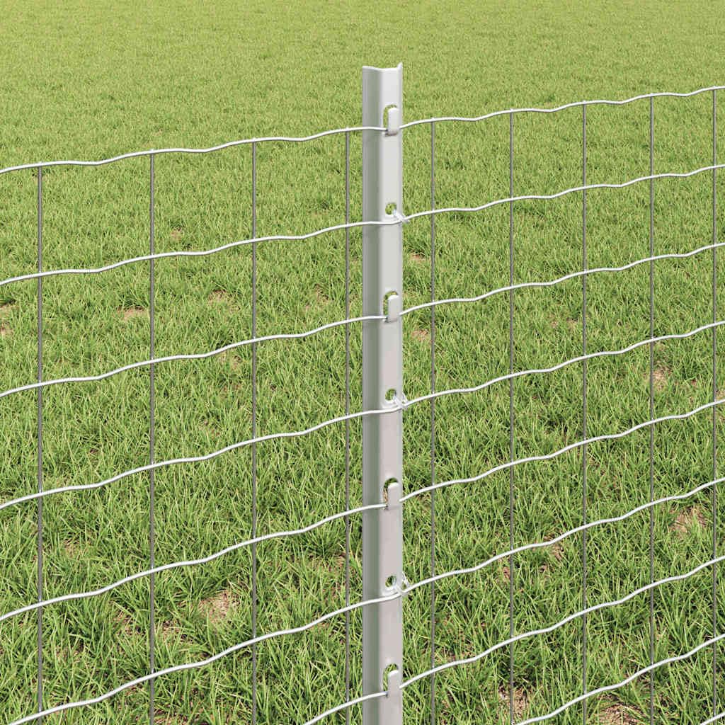 Postes de valla de hormigón (5 unidades, 100 cm, acero pulverizado, resistentes a la intemperie, para jardín, terraza, patio, mimbre, construcción de vallas y privacidad)