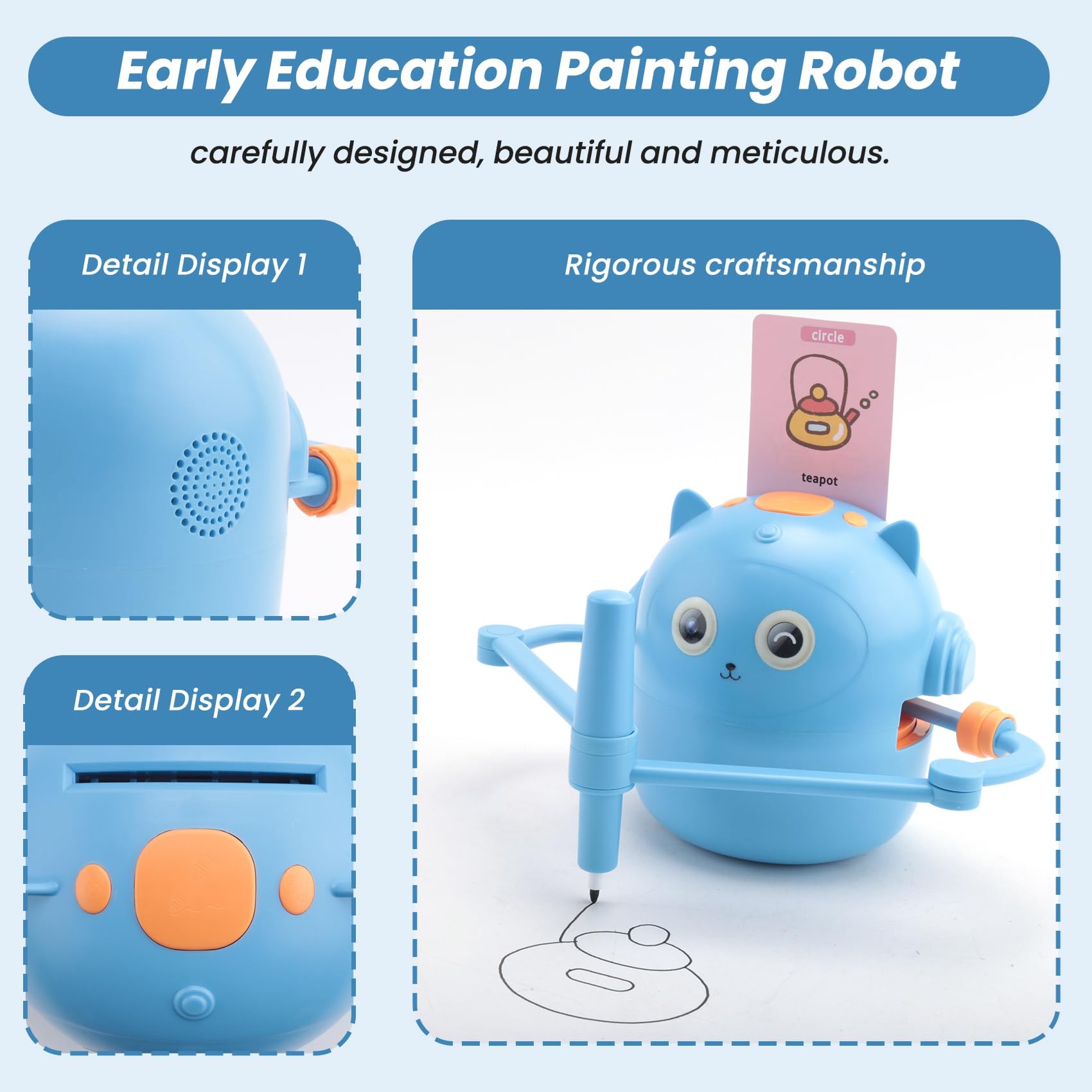 Nowy interaktywny edukacyjny robot malarski dla dzieci - edukacyjny z 100 mapami, interakcja głosowa