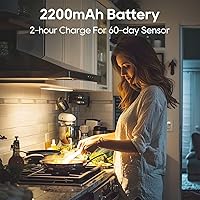 Vista 5 de Paquete de 2 luces para debajo del gabinete, 3 temperaturas de color, luz con sensor de movimiento para interiores, luces LED recargables