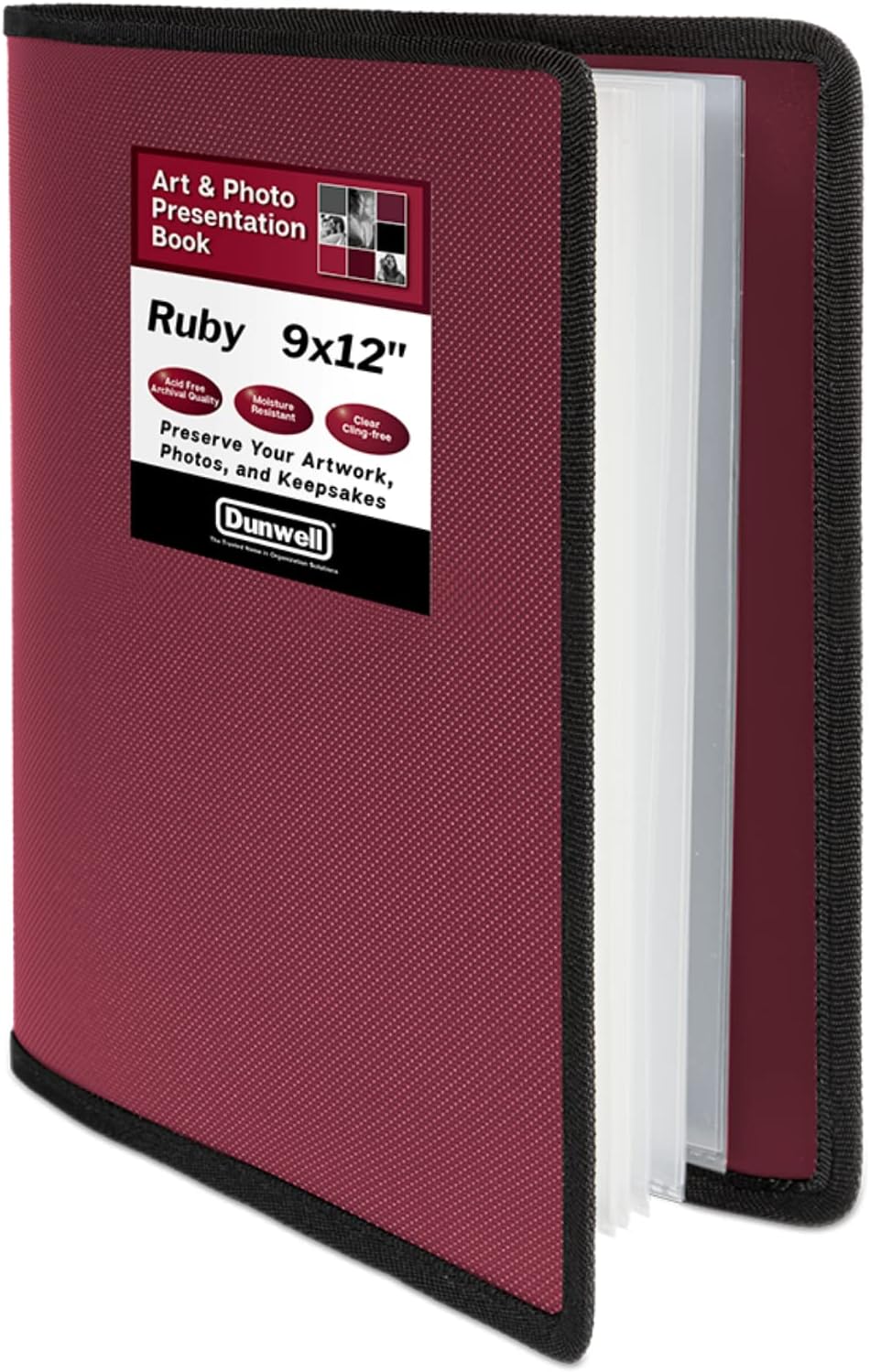 Dunwell 9x12 Art Portfolio Binder (Ruby), Portfolio