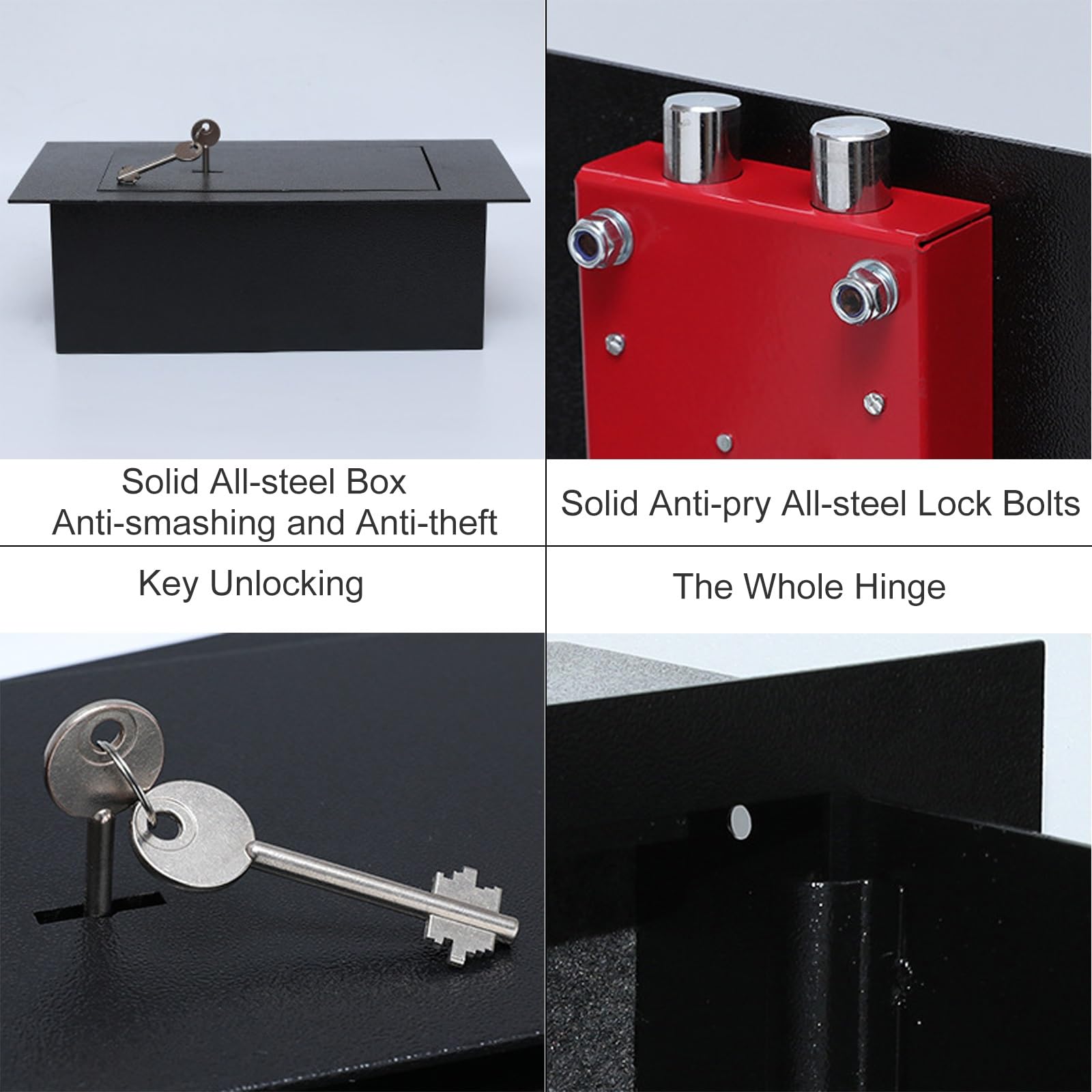 Versteckter Safe Möbeltresor Zum Einmauern Tresor mit Schlüssel Mini Safe Feuerfest Bodentresor für Zuhause, Büro