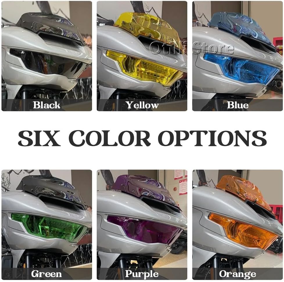 Motorcycle Headlight Guard Cover Protector Fit for CVO Road Glide FLTRXSE 2023 2024 ST 2024, Fit for Road Glide FLTRX 2024 Colorful Front Fairing Head Light Lamp Protection (Orange)